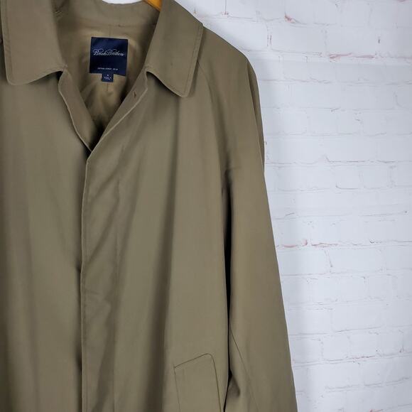 Brooks Brothers Trench Coat Mens M Tan Long Lightweight Button Closure READ DESC - Picture 7 of 16